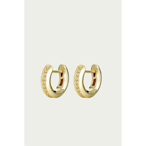 NEW F+H STUDIOS ion huggie hoop earrings in gold/clear